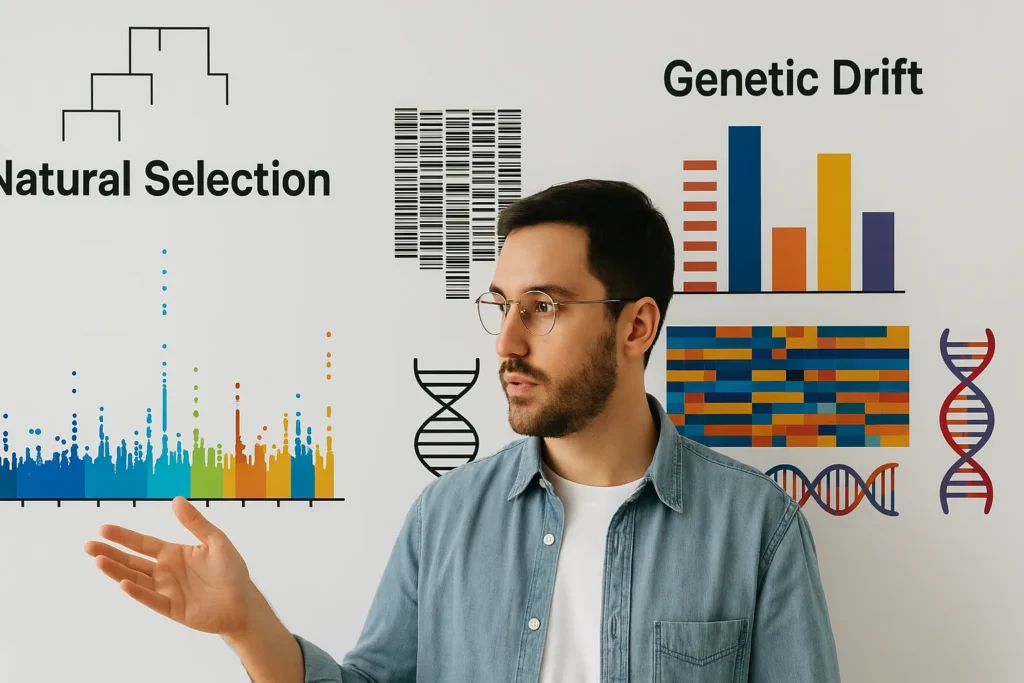Selección natural vs deriva genética basada en datos genómicos